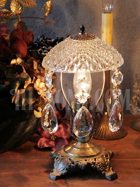 イタリア 昭和レトロ ガラス製 シャンデリアランプ 卓上ライト 照明 
